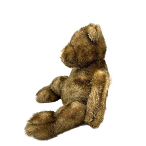 GUND Minky Teddy Bear Brown Jointed Plush 14" #6421 1999 Retired Faux Mink - Picture 3 of 6